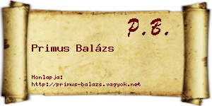 Primus Balázs névjegykártya