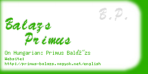 balazs primus business card